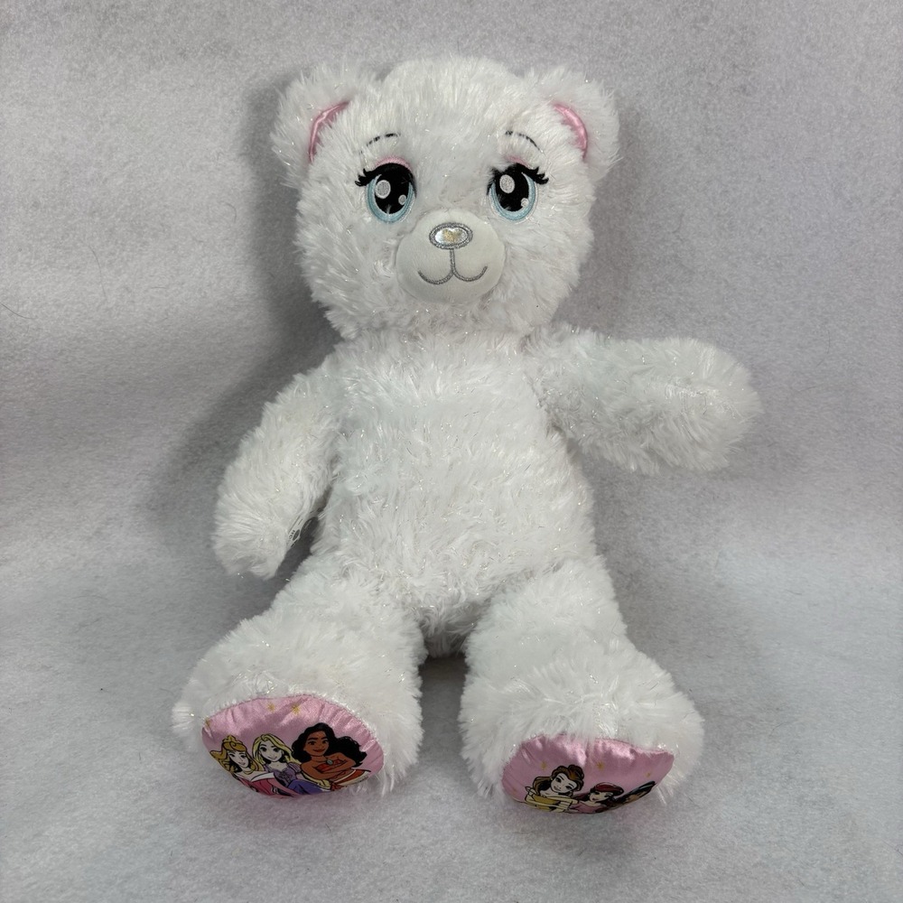 Build A‎ Bear Disney Princess Sparkly White Teddy Bear BAB 25th Celebration Toy